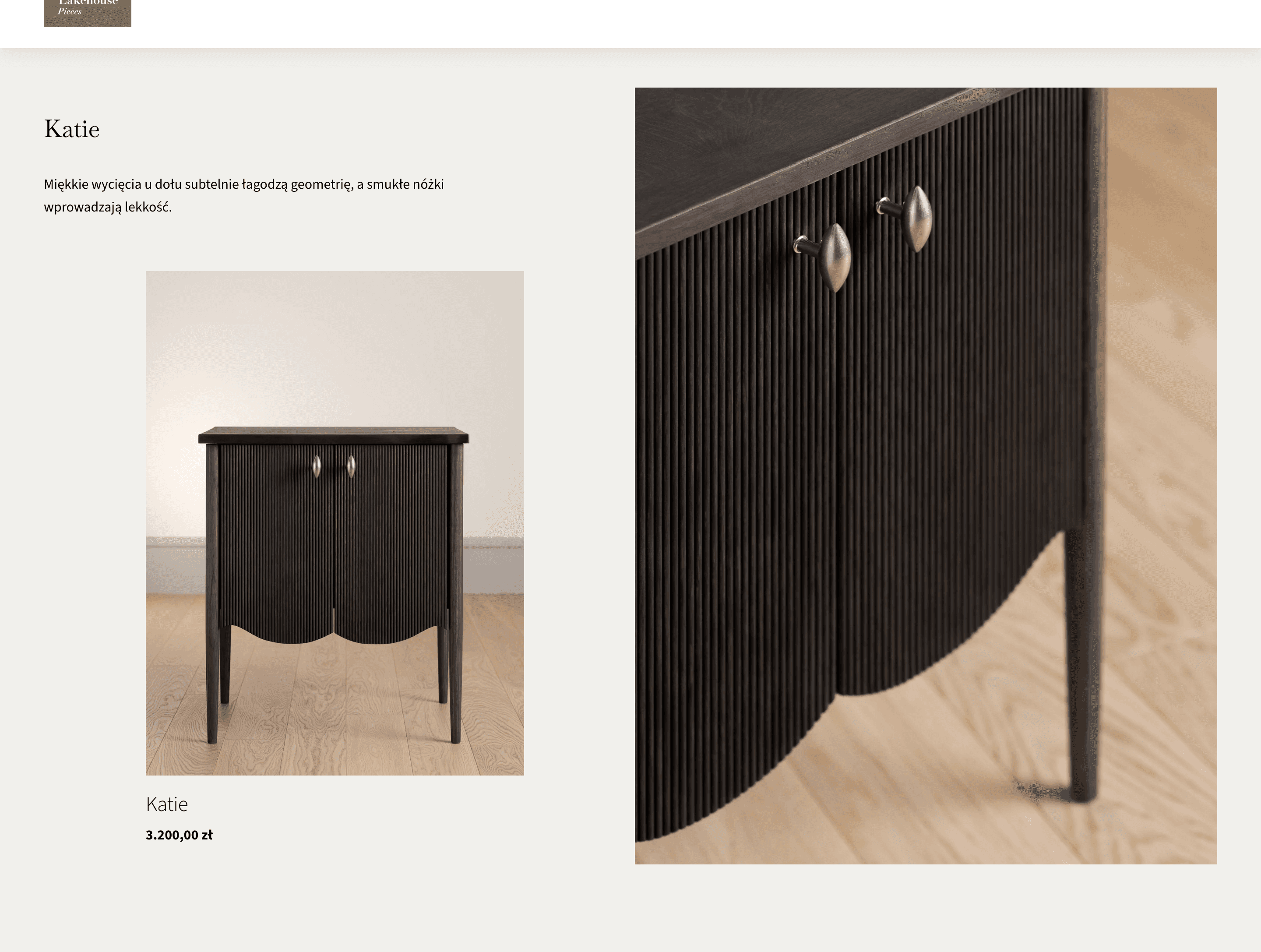 Manufaktura section - brand storytelling with editorial layout and CTA