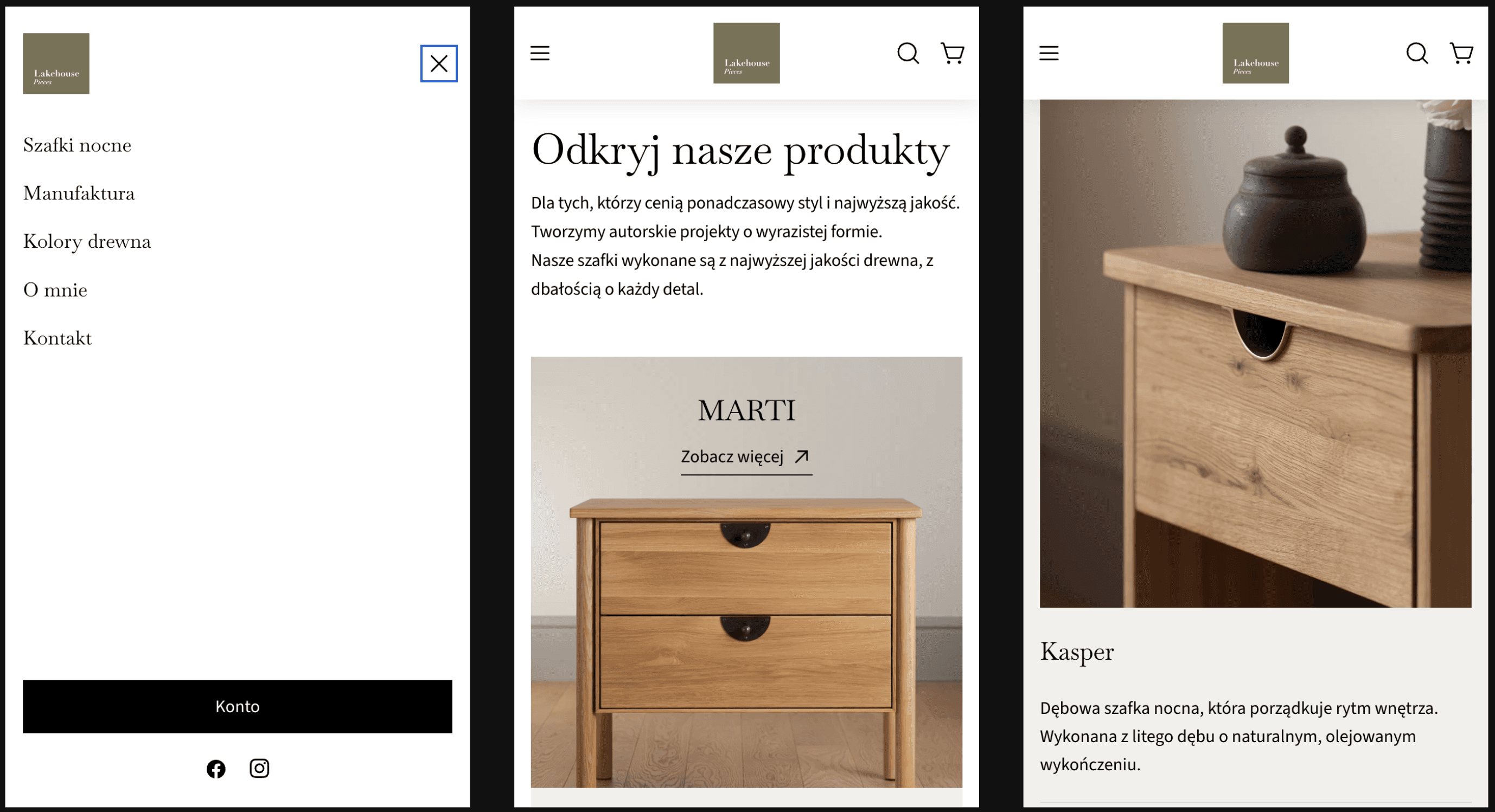 Mobile homepage - responsive layout with scaled images and adapted sections