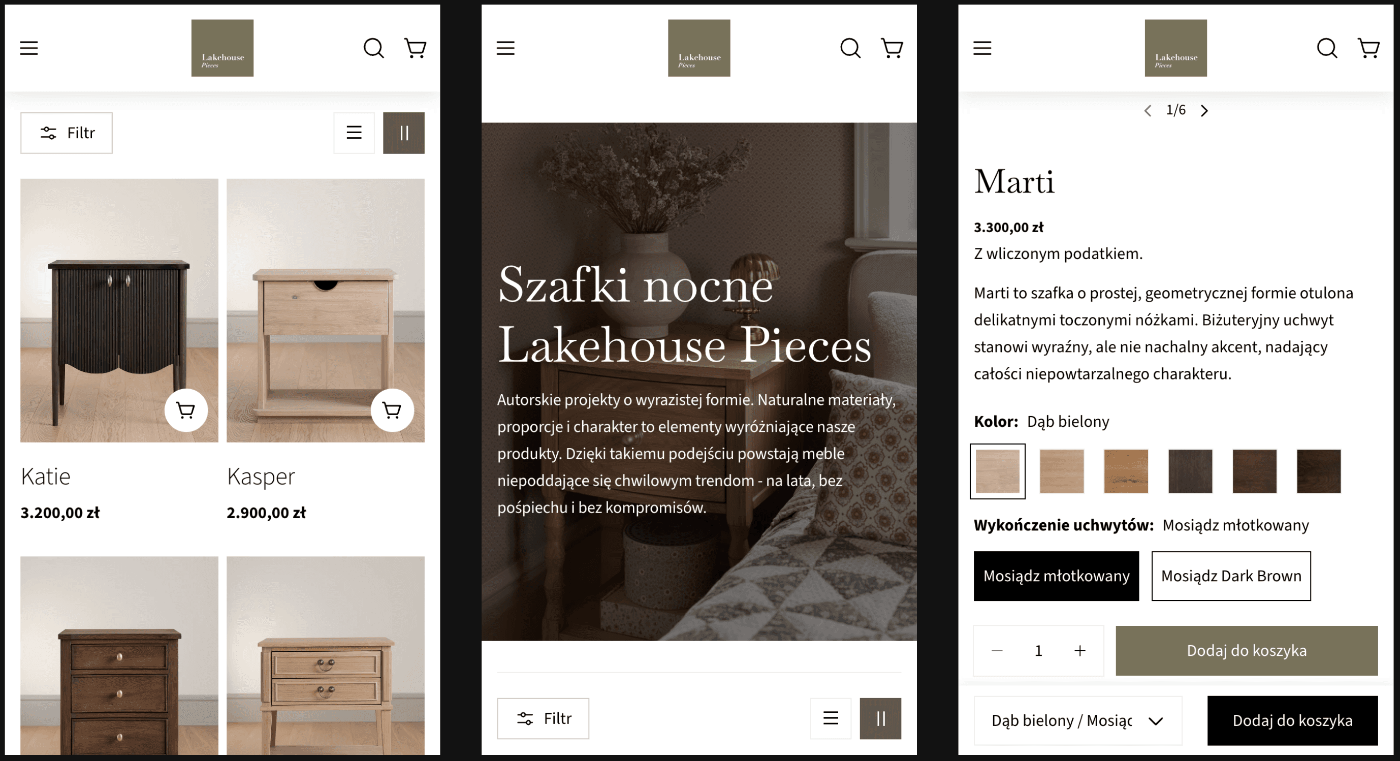 Mobile PDP - responsive product detail page with adapted features