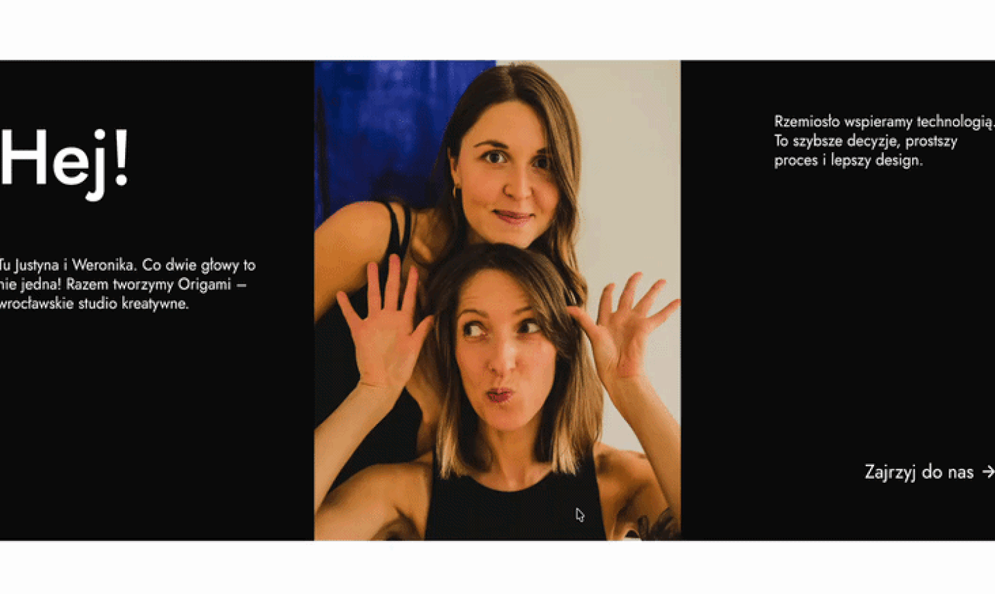 About us - hover over photo reveals a second image