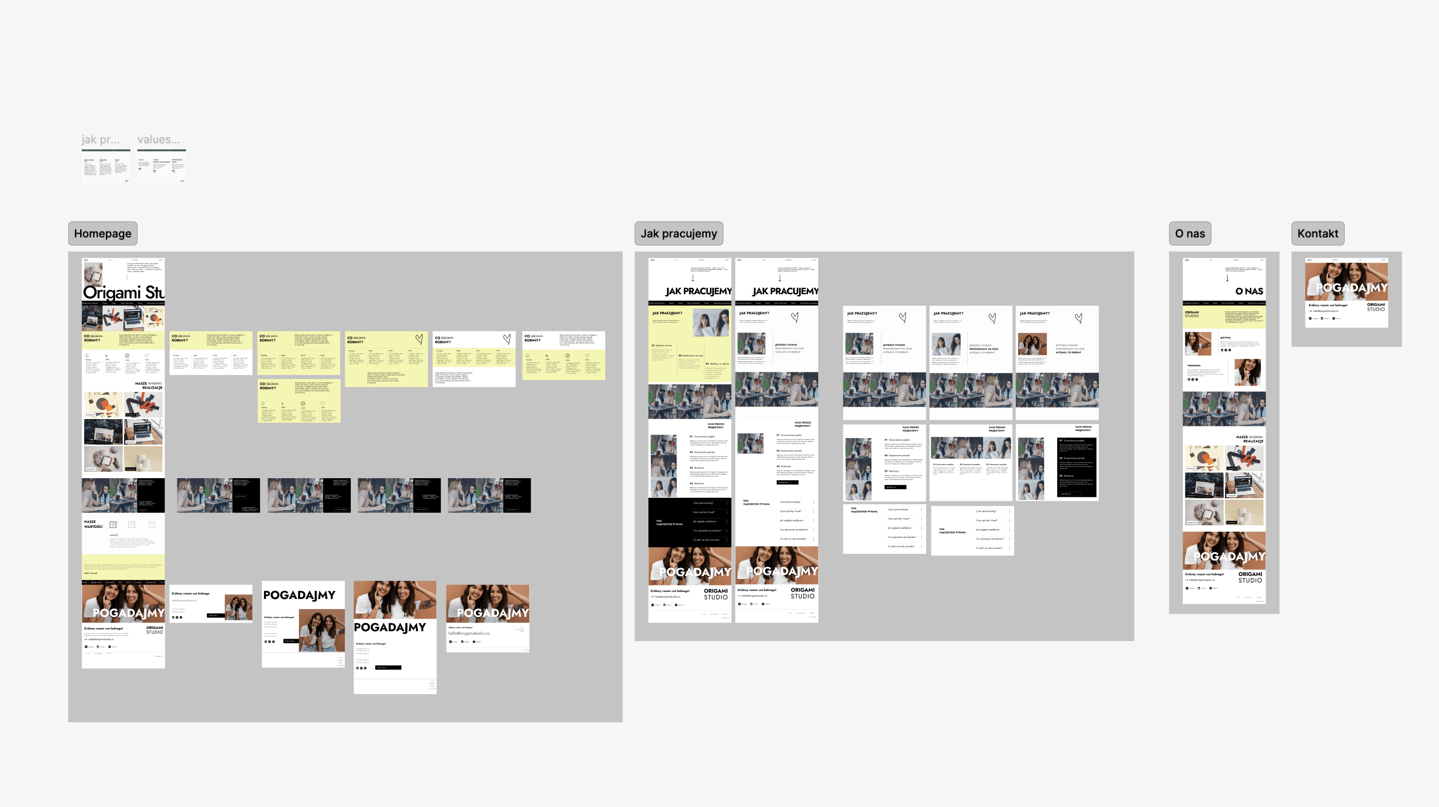 Homepage section order mapped during workshop - sequenced for the client journey